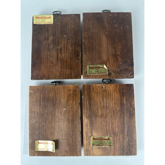 Vintage Hummel Mini Prints Wood Frame Art Pictures Retro Set Of 4 - Picture 9 of 9
